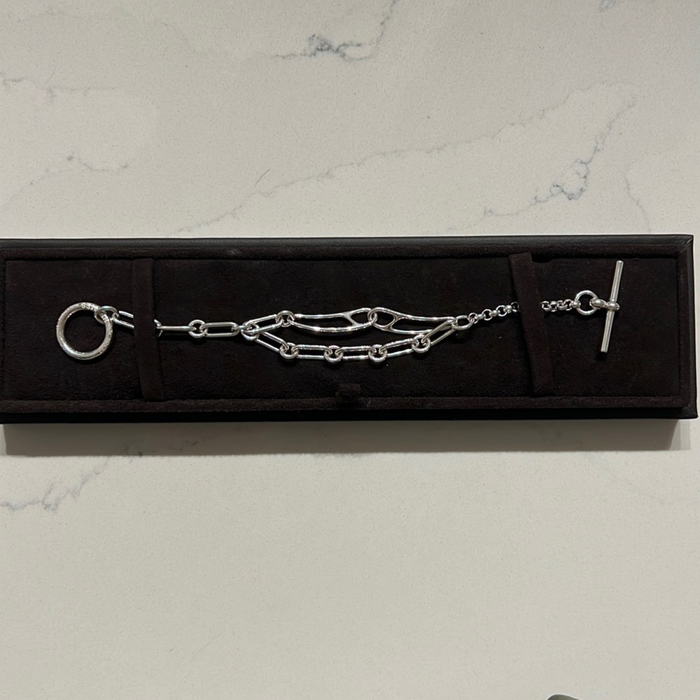 Hermes silver bracelet